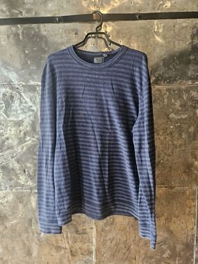 Naked & Famous Denim Navy Striped Long Sleeve Tee